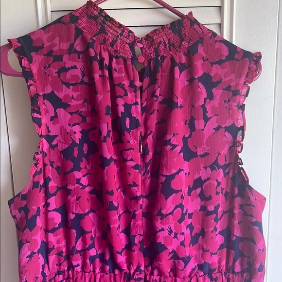 NWT! J. Crew Factory Navy & Pink Floral Dress, Sz 16 - Picture 5 of 6
